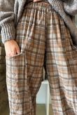 Heritage Needlecord Plaid Relaxed Barrel Pant Camel & Earth